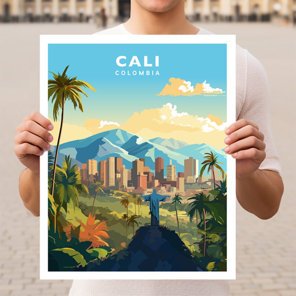 Cali Colombia Travel Poster, Latin America Decor