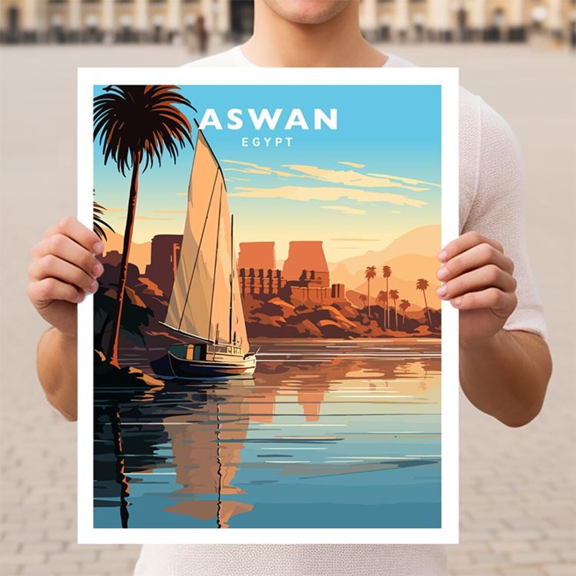 Aswan Egypt Travel Poster, World & Cultural Art
