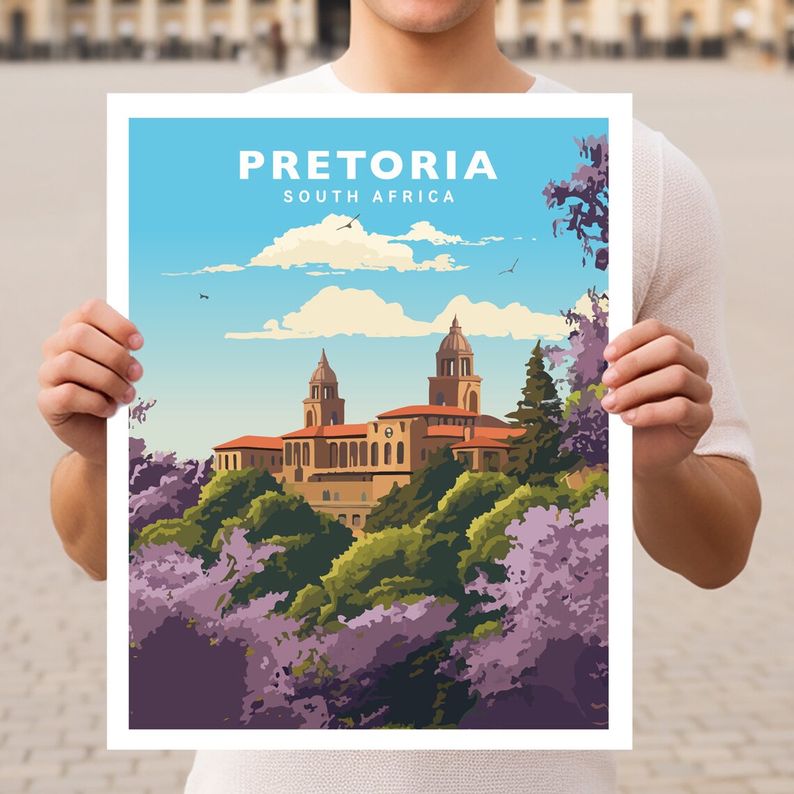 Pretoria South Africa Travel Poster, World Cultural Art