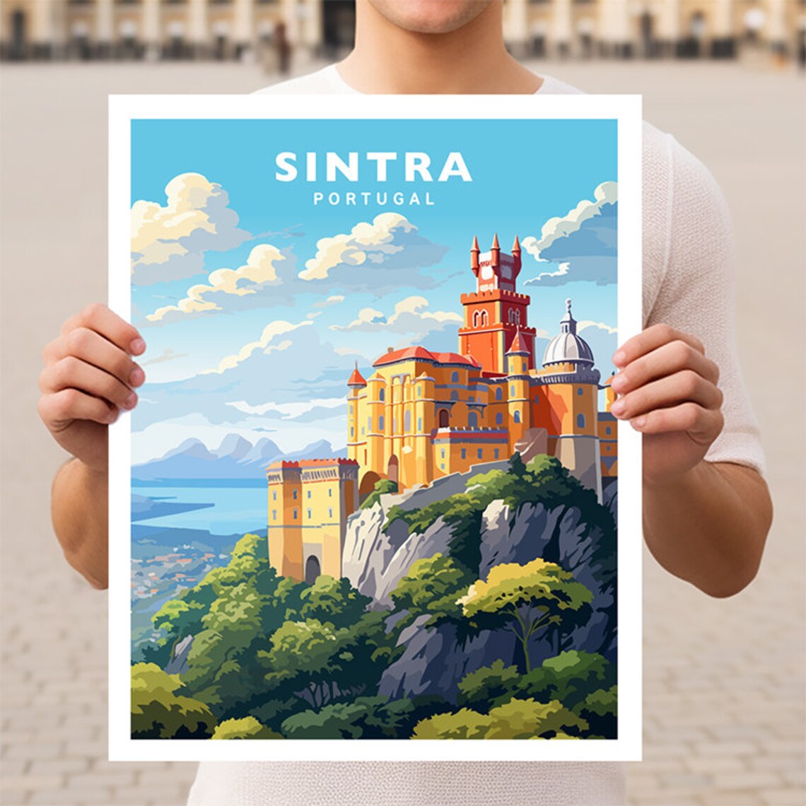 Sintra Portugal Travel Poster, Europe Wall Art