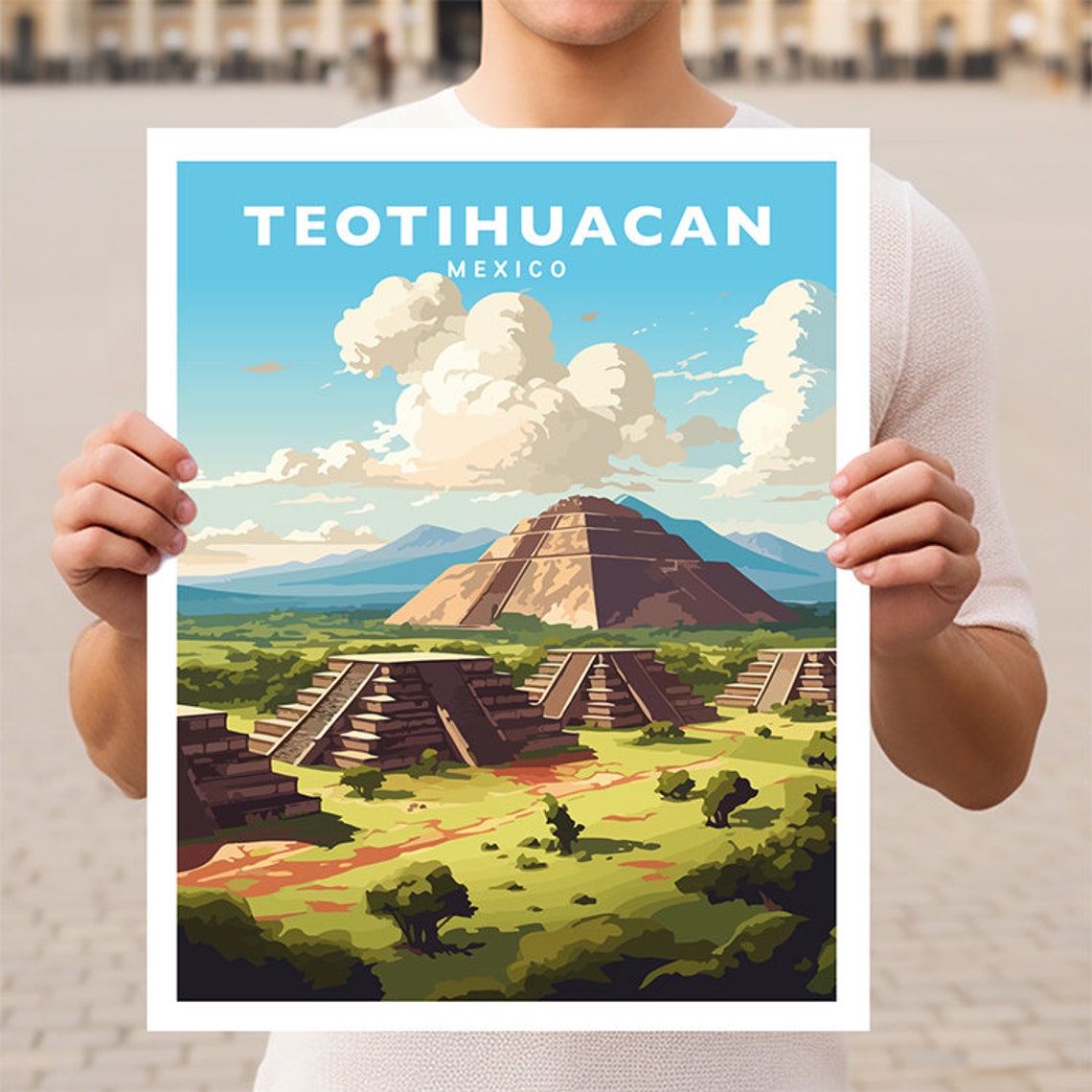 Teotihuacan Mexico Travel Wall Art Poster Print