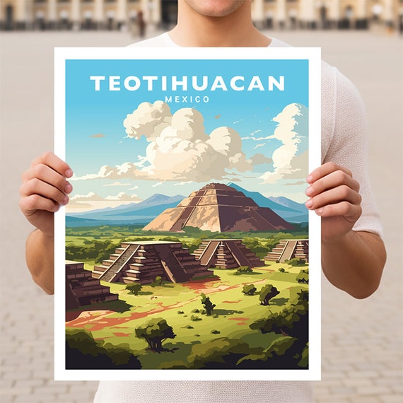 Teotihuacan Mexico Travel Wall Art Poster Print