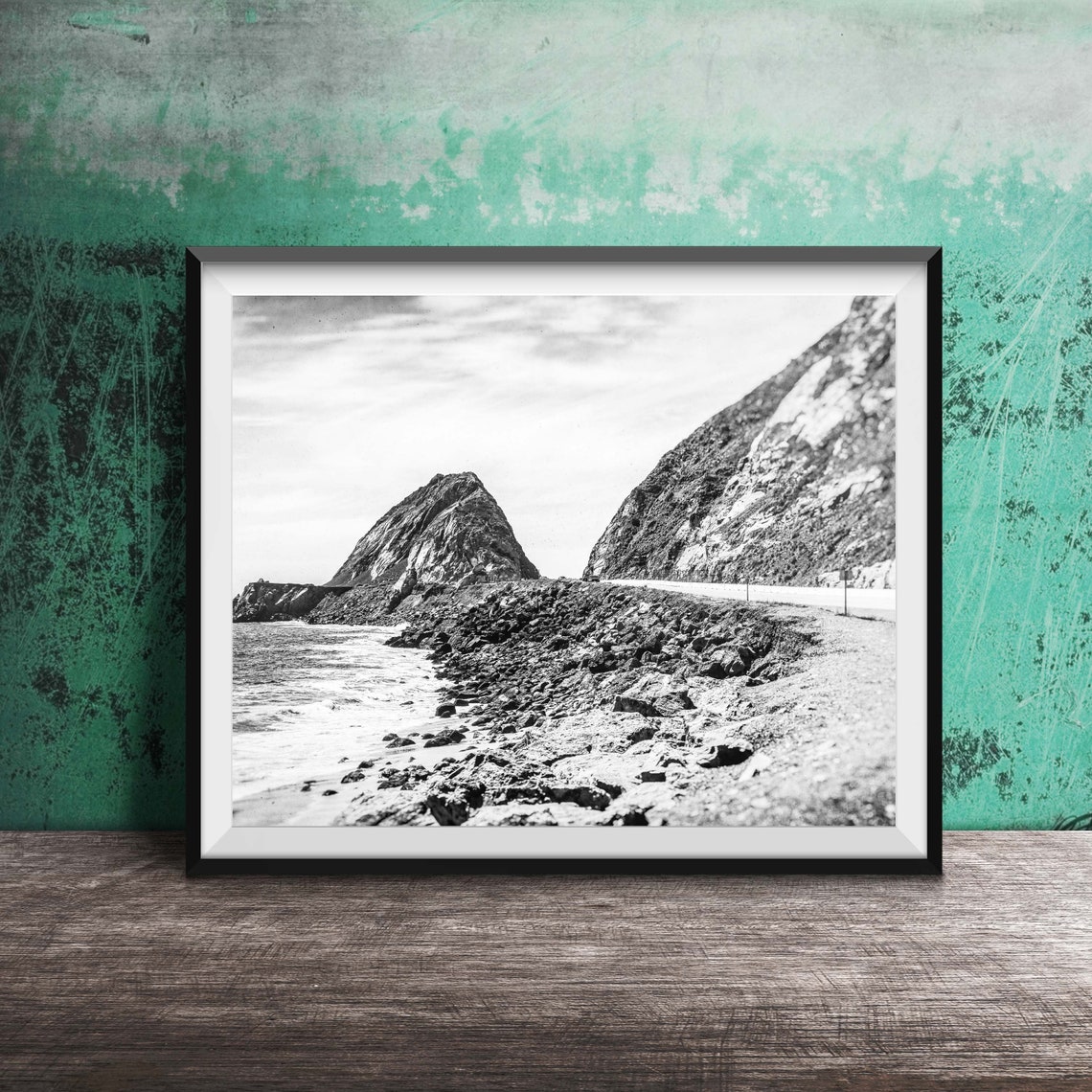 Pacific Coast Highway Rocky Coastline Dramatic Sea Rock Poster - Image 2