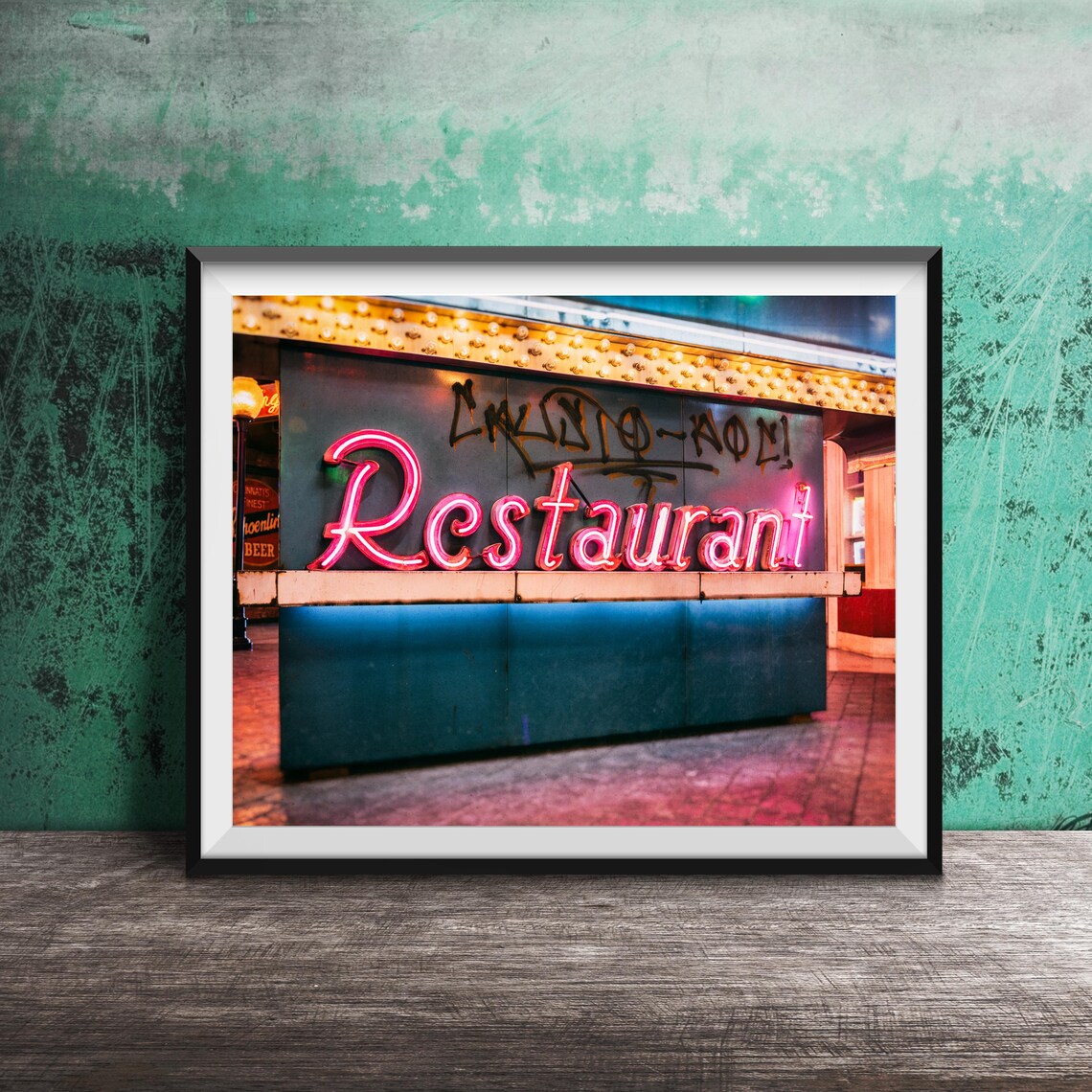 Restaurant Neon Sign, Breakfast Lunch Dinner Diner Art Print