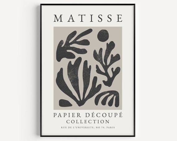Matisse Print Boho Wall Art Henri Matisse Boho Henri Matisse Print Black Beige Minimalist Print Abstract Print