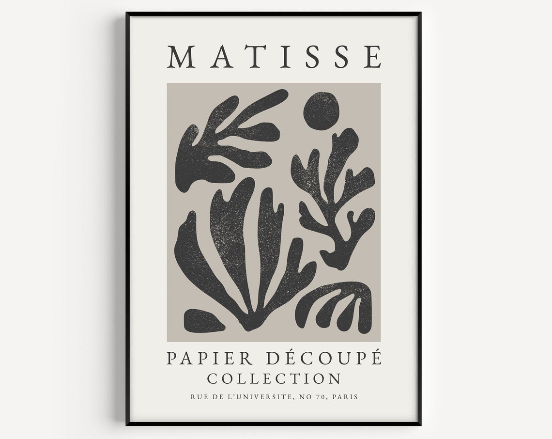Matisse Print Boho Wall Art Henri Matisse Boho Henri Matisse Print Black Beige Minimalist Print Abstract Print