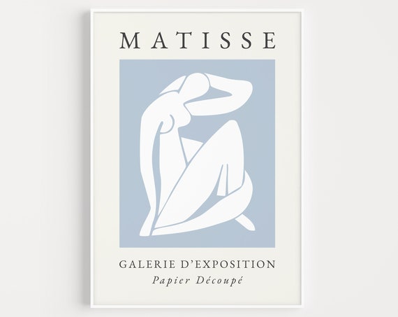 Wall Art Print Matisse Print Blue Print Body Print Womans Body Print Nude Wall Art Henri Matisse Boho Matisse