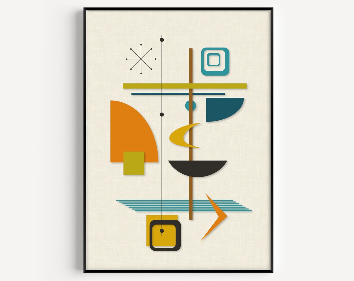 Mid Century Modern Wall Art, Retro Poster Print