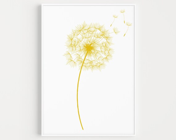Minimalist Dandelion Wall Art Print, Modern Poster