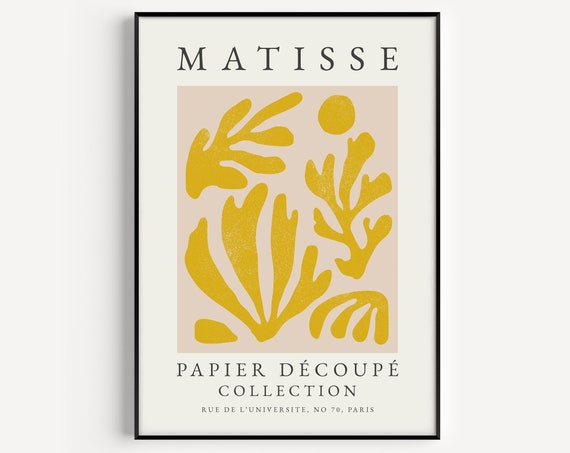 Matisse-Inspired Boho Abstract Yellow Art Print