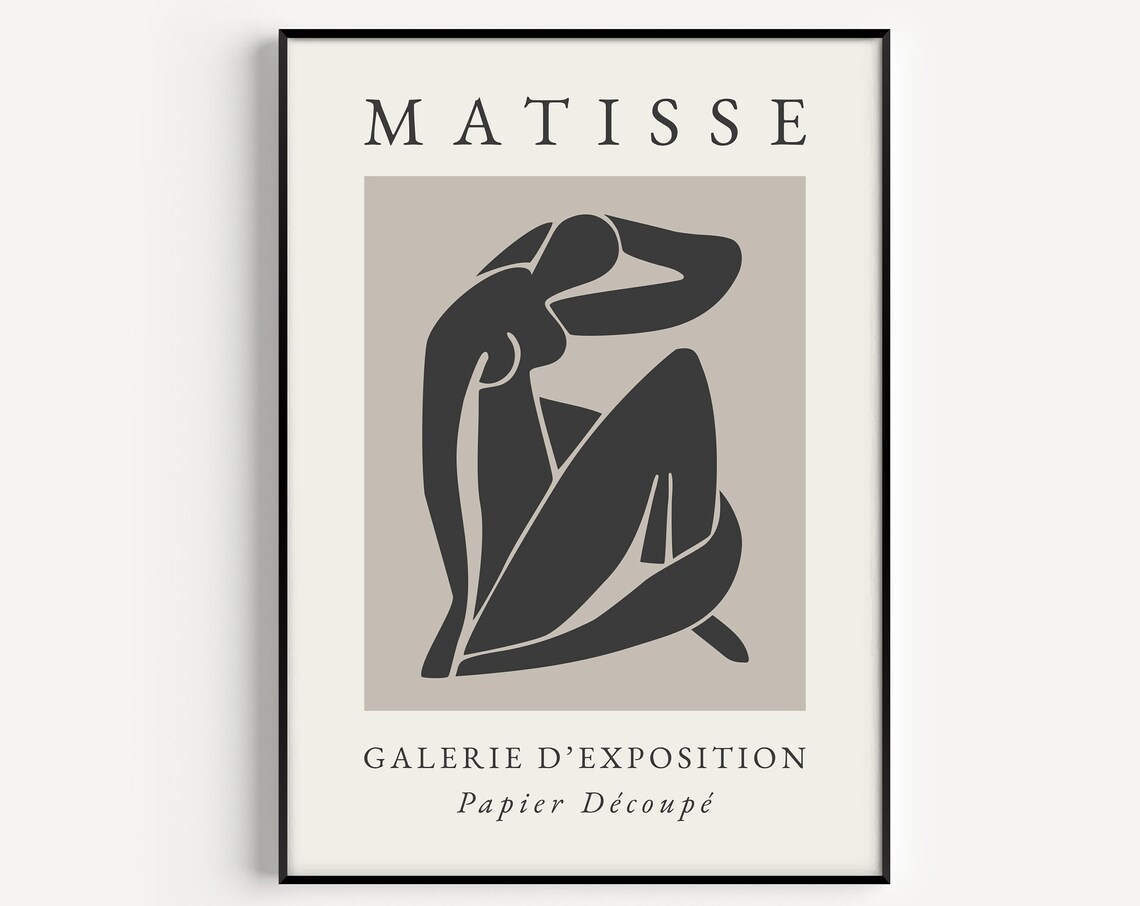 Matisse Black Seated Figure Galerie d'Exposition Cut-Out Poster