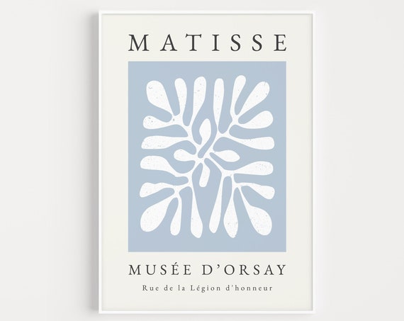 Matisse-Inspired Boho Wall Art, Blue Print