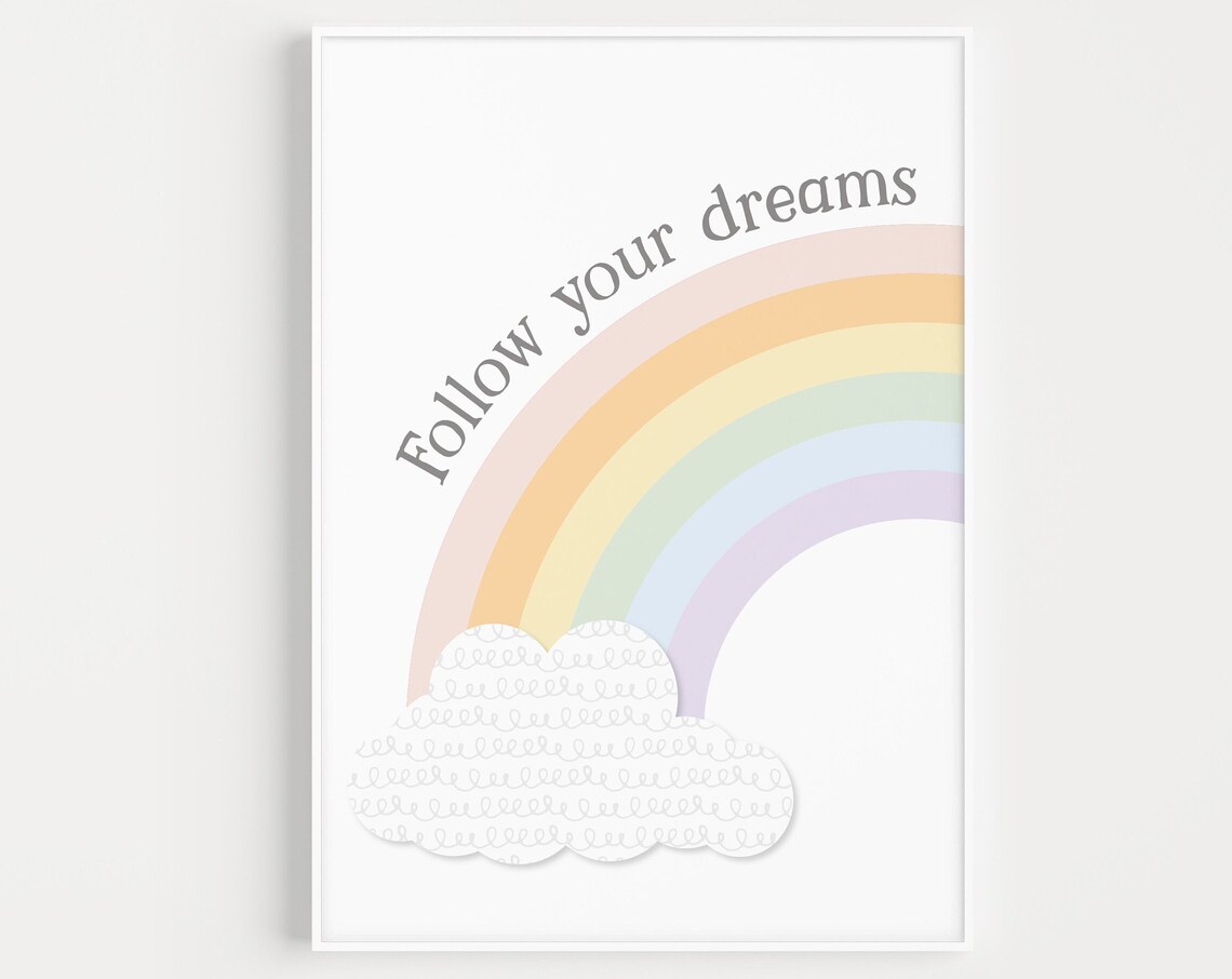 Nursery Rainbow Print Nursery Quote Wall Art Quote Prints Rainbow Nursery Prints Art Prints Printables Wall Art Prints
