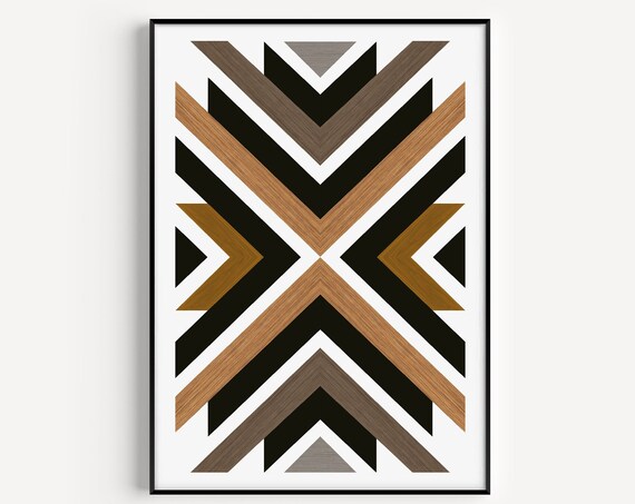 Aztec Wall Art Aztec Wood Art Southwestern Print Wall Art Print Aztec Southwestern Wall Art Tribal Art Print Boho Wood Art