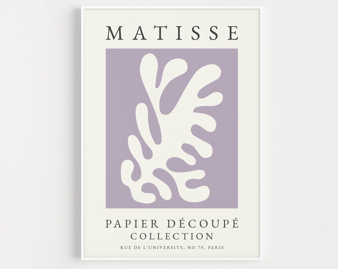 Matisse-Inspired Purple Cut-Out Wall Art Print