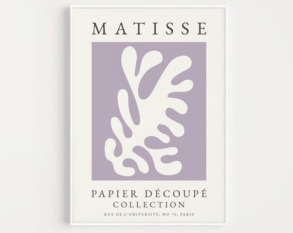 Matisse-Inspired Purple Cut-Out Wall Art Print