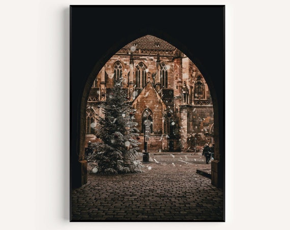 Cosy Christmas Tree Wall Art Print, Christmas Decor