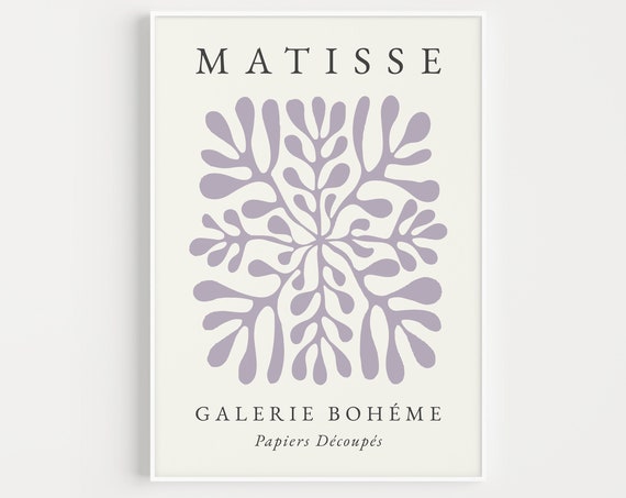 Matisse-Inspired Purple Minimalist Wall Art Print