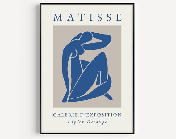 Wall Art Print Matisse Print Blue Print Body Print Womans Body Print Nude Wall Art Henri Matisse Boho Matisse
