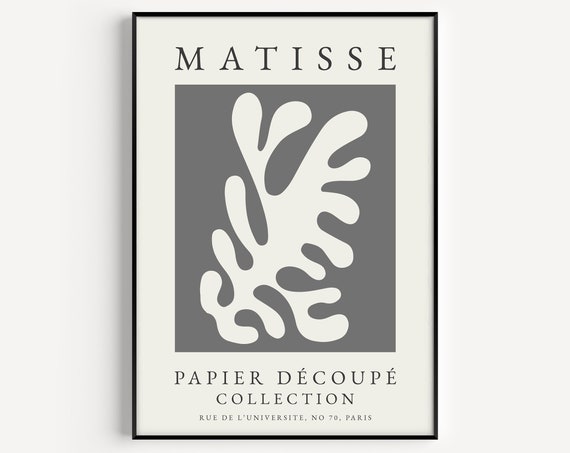 Henri Matisse Boho Art Print, Grey Wall Art