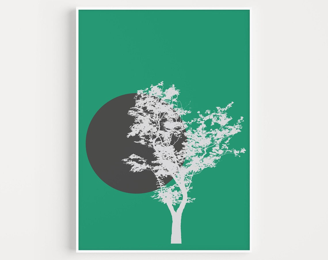 Wall Art Print Green Prints Green Wall Art Tree Print Wall Art Wall Art Minimalist Print Scandinavian Print