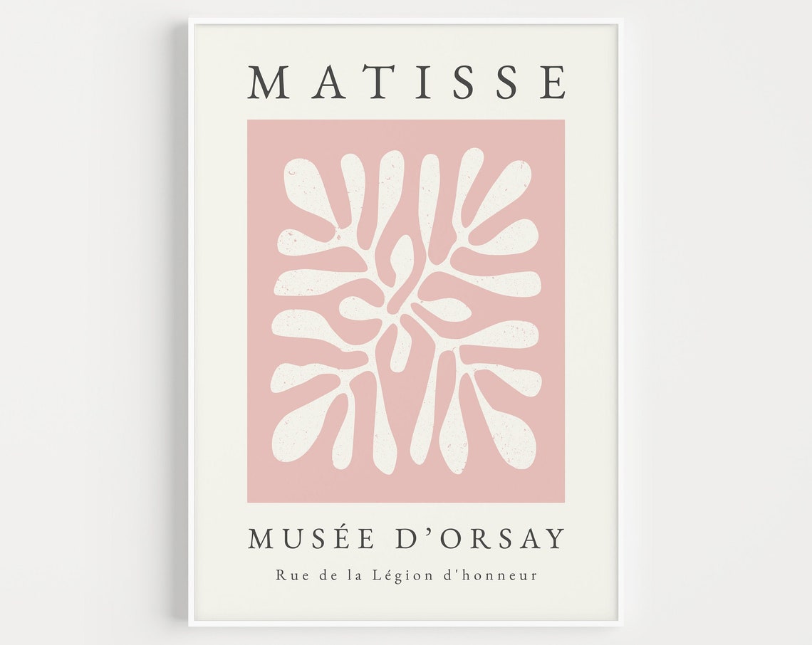Matisse Print Pink Wall Art Henri Matisse Prints Pink Print Wall Art Print Instant Matisse Boho Minimalist Print