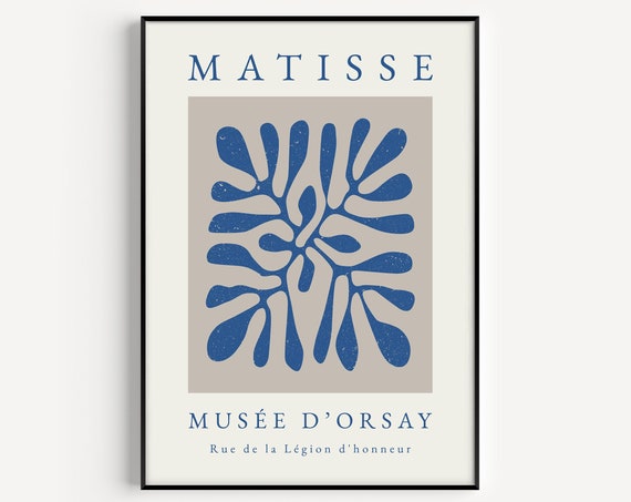 Henri Matisse Boho Blue Art Print, Wall Art