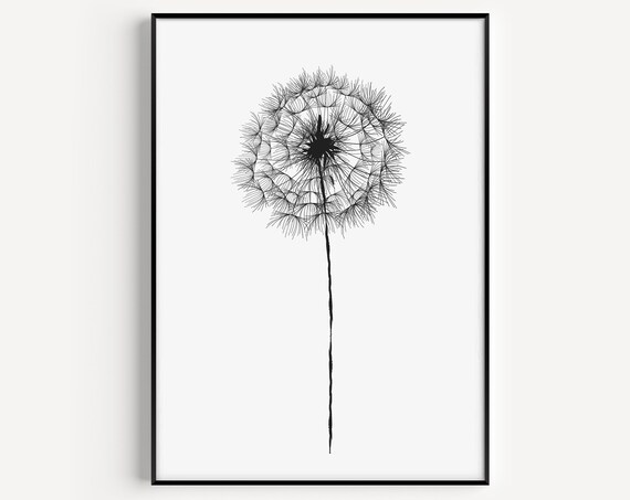 Dandelion Print Wall Art Wall Art Print Dandelion Wall Art Art Print Minimalist Print Scandinavian Wall Art