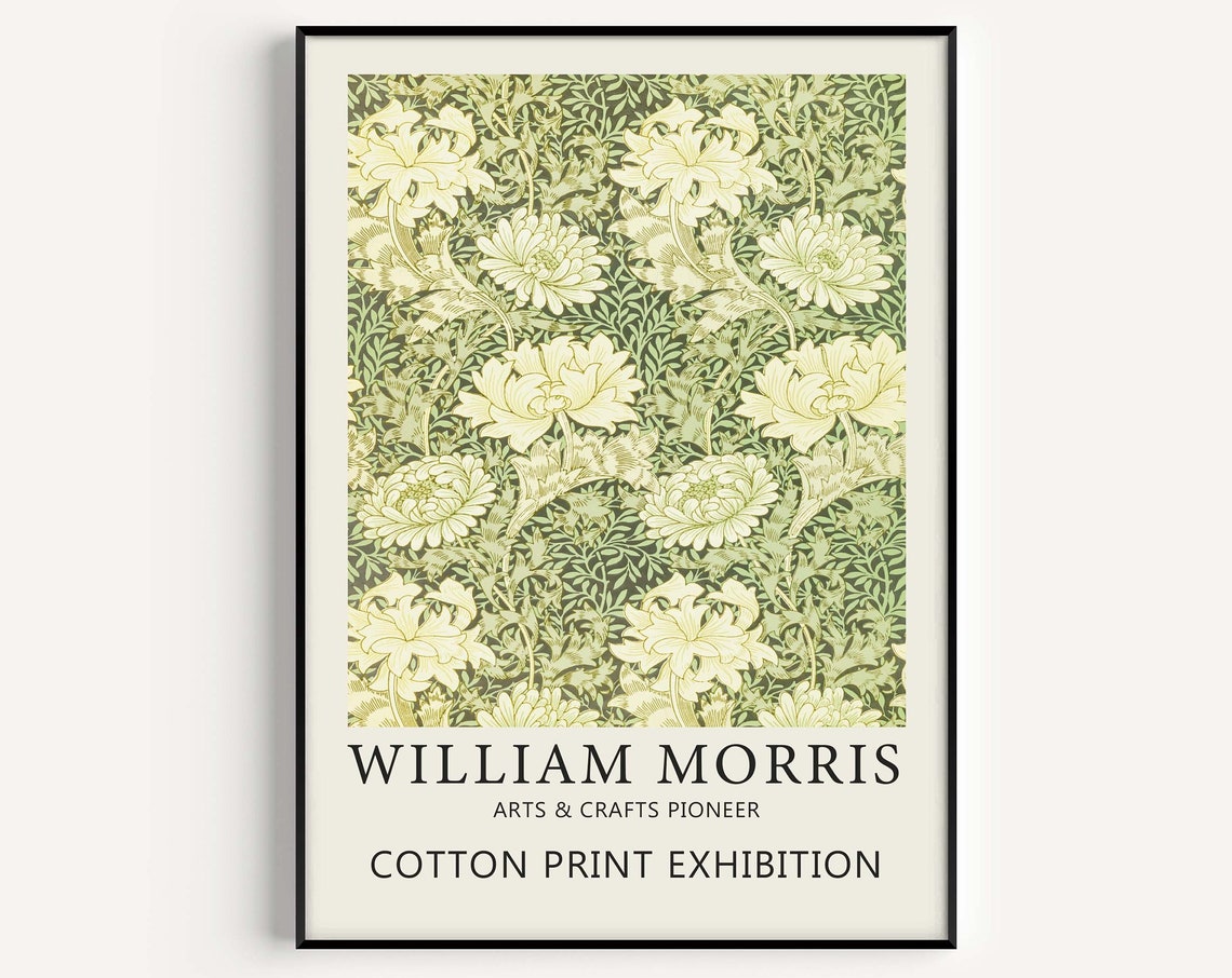 William Morris Green Flower Art Print