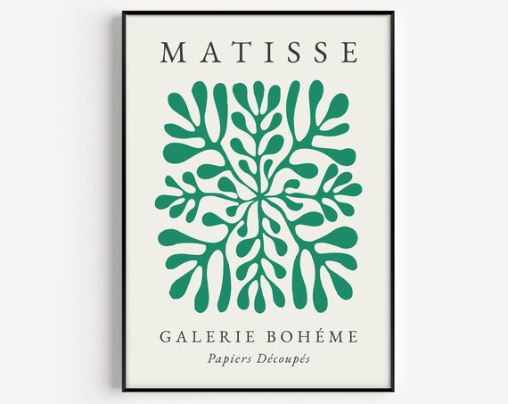 Matisse-Inspired Boho Wall Art, Green Art Print