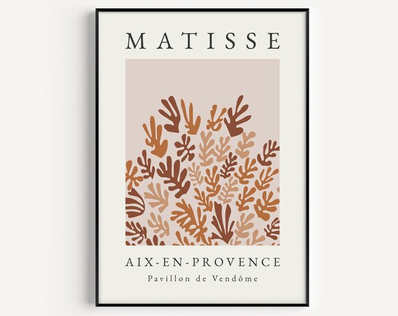 Matisse Aix en Provence Coral Cutout Leaves Gallery Wall Poster