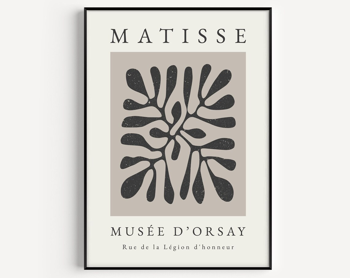 Matisse Black Cut-Out Seaweed Frond Musee d'Orsay Paris Poster