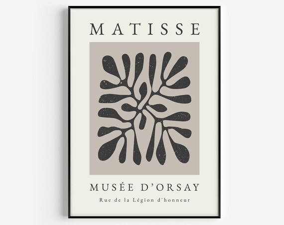Matisse Black Cut-Out Seaweed Frond Musee d'Orsay Paris Poster