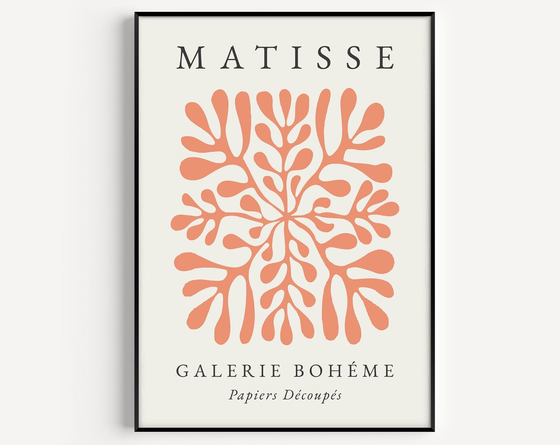 Orange Henri Matisse Boho Fruit Wall Art Print