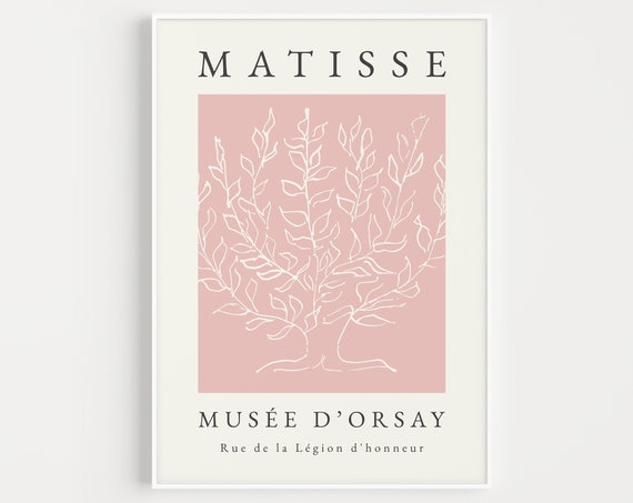 Matisse-Inspired Pink Tree Wall Art Poster Print