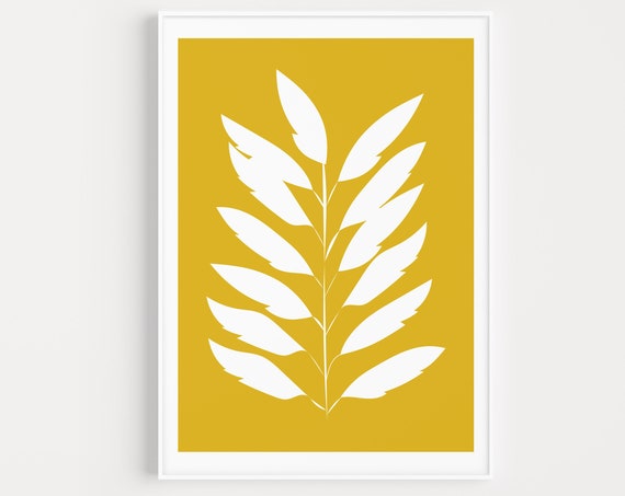 Minimalist Leaves Art Print, Scandinavian Style