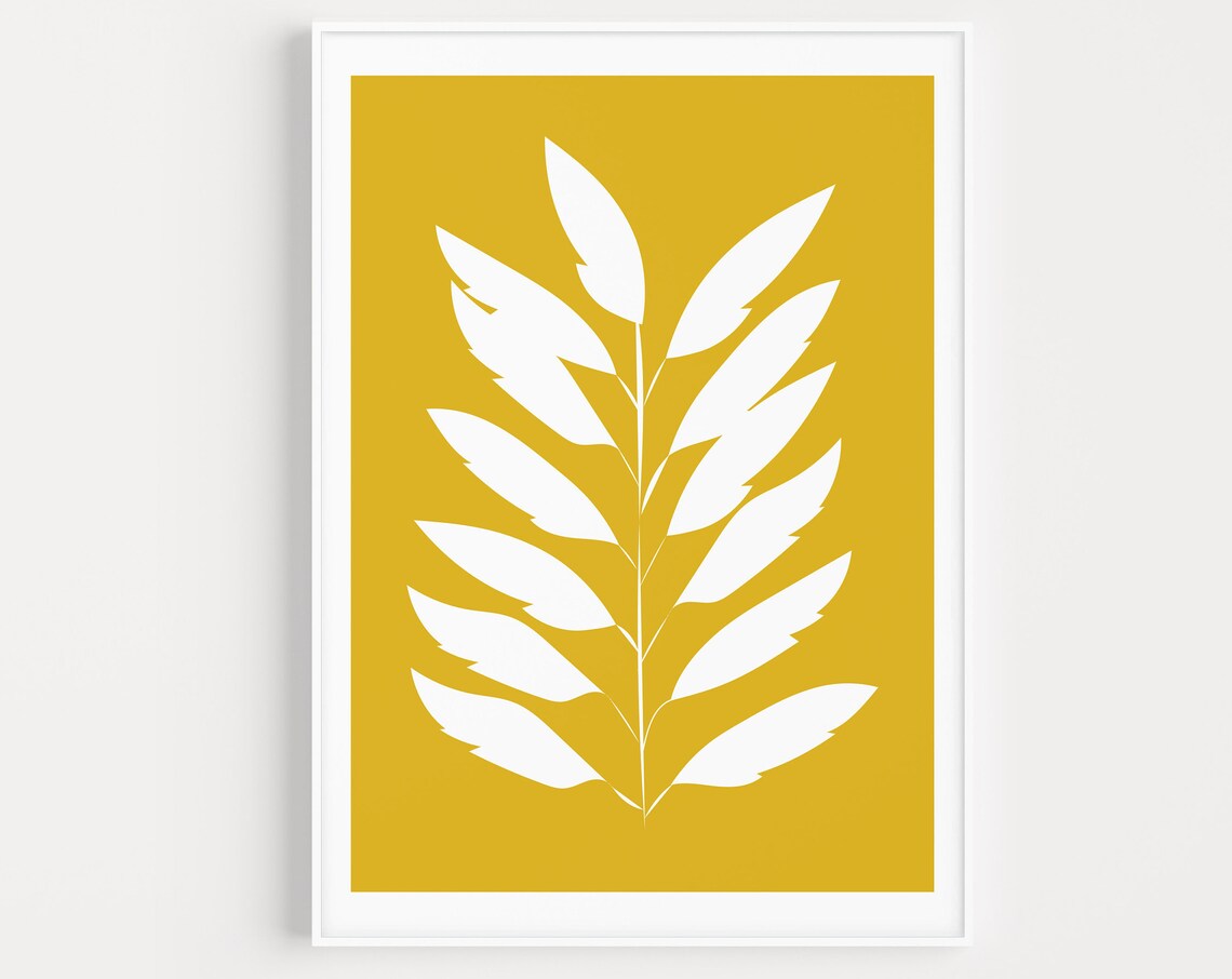 Minimalist Leaves Art Print, Scandinavian Style