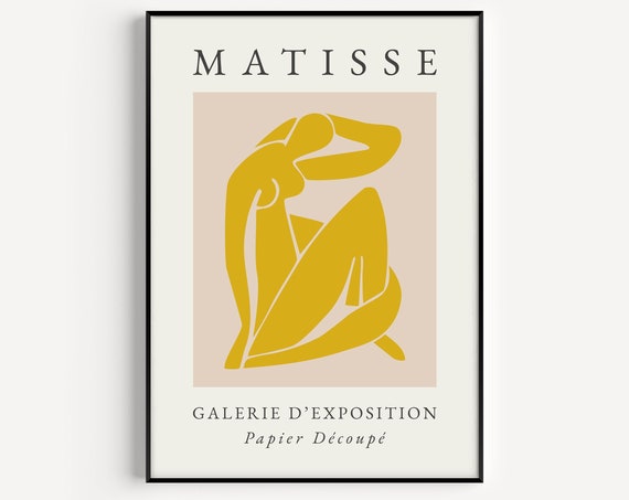 Wall Art Print Matisse Print Ochre Print Body Print Womans Body Print Nude Wall Art Henri Matisse Boho Matisse