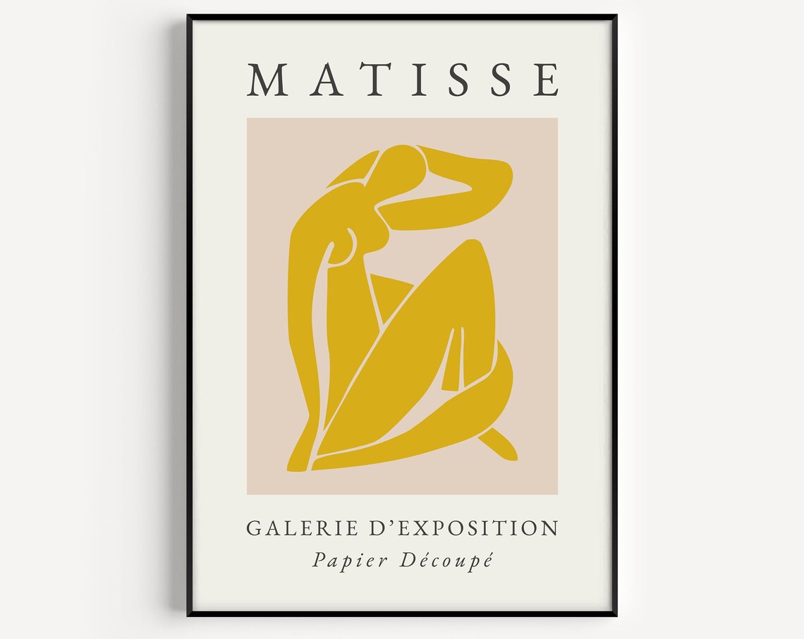 Matisse Ochre Nude Galerie d'Exposition Papier Découpé Poster
