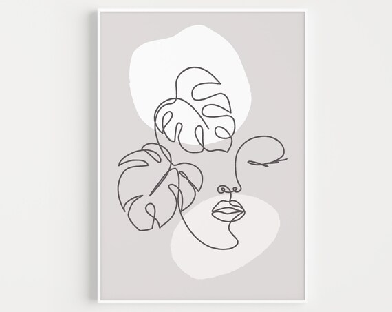 Grey Print Neutral Print Line Art Neutral Wall Art Scandinavian Minimalist Print Boho Print Wall Art Print Grey Neutral Prints