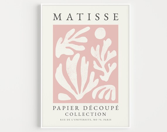 Matisse Pink Papier Découpé Botanical Exhibition Gallery Poster