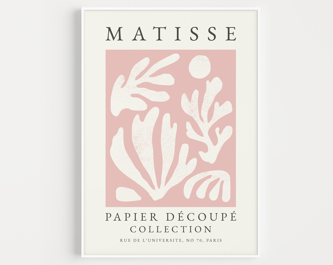 Matisse Pink Papier Découpé Botanical Exhibition Gallery Poster