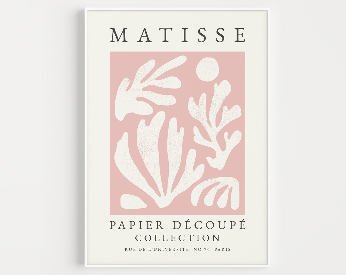 Matisse Print Pink Wall Art Boho Wall Art Pink Henri Matisse Boho Henri Matisse Print Minimalist Pink Print