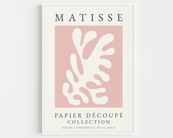 Matisse Blush Pink White Cut-Out Papier Decoupe Collection Poster