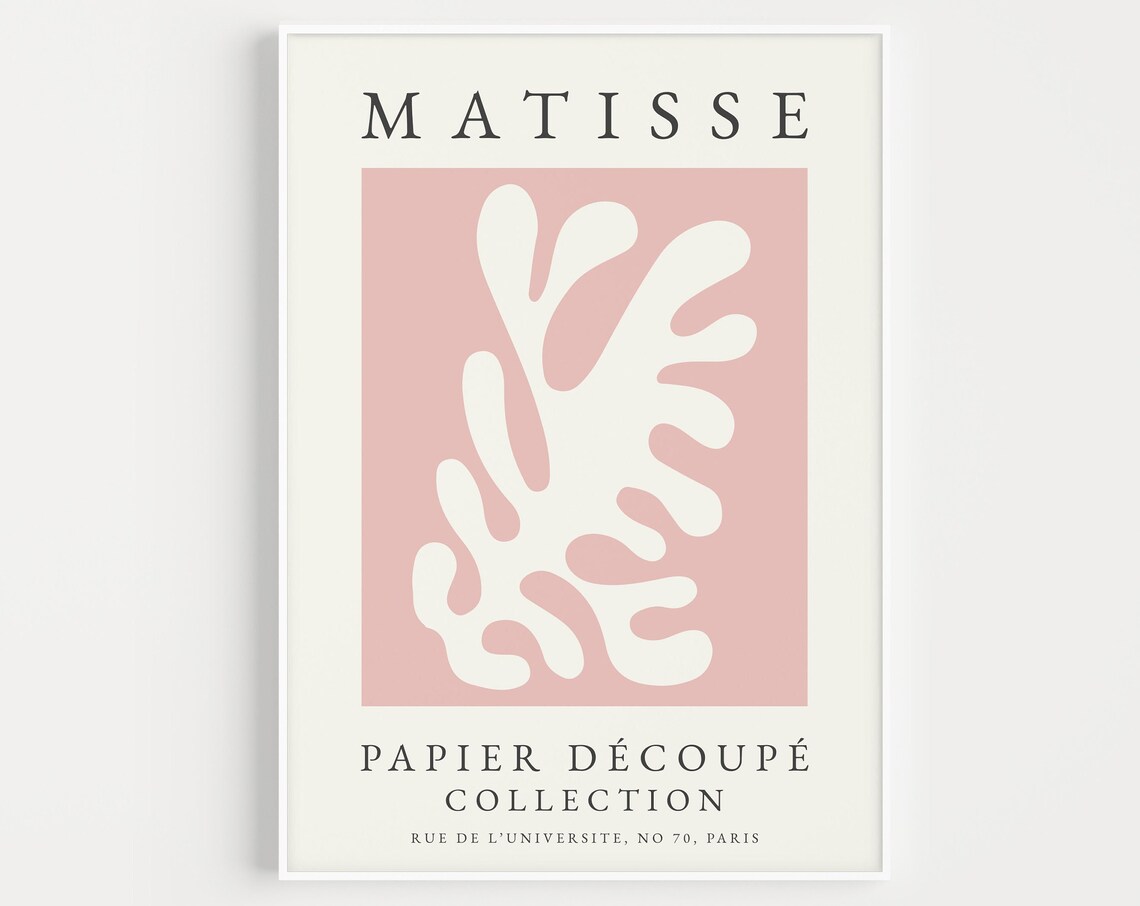 Matisse Blush Pink White Cut-Out Papier Decoupe Collection Poster