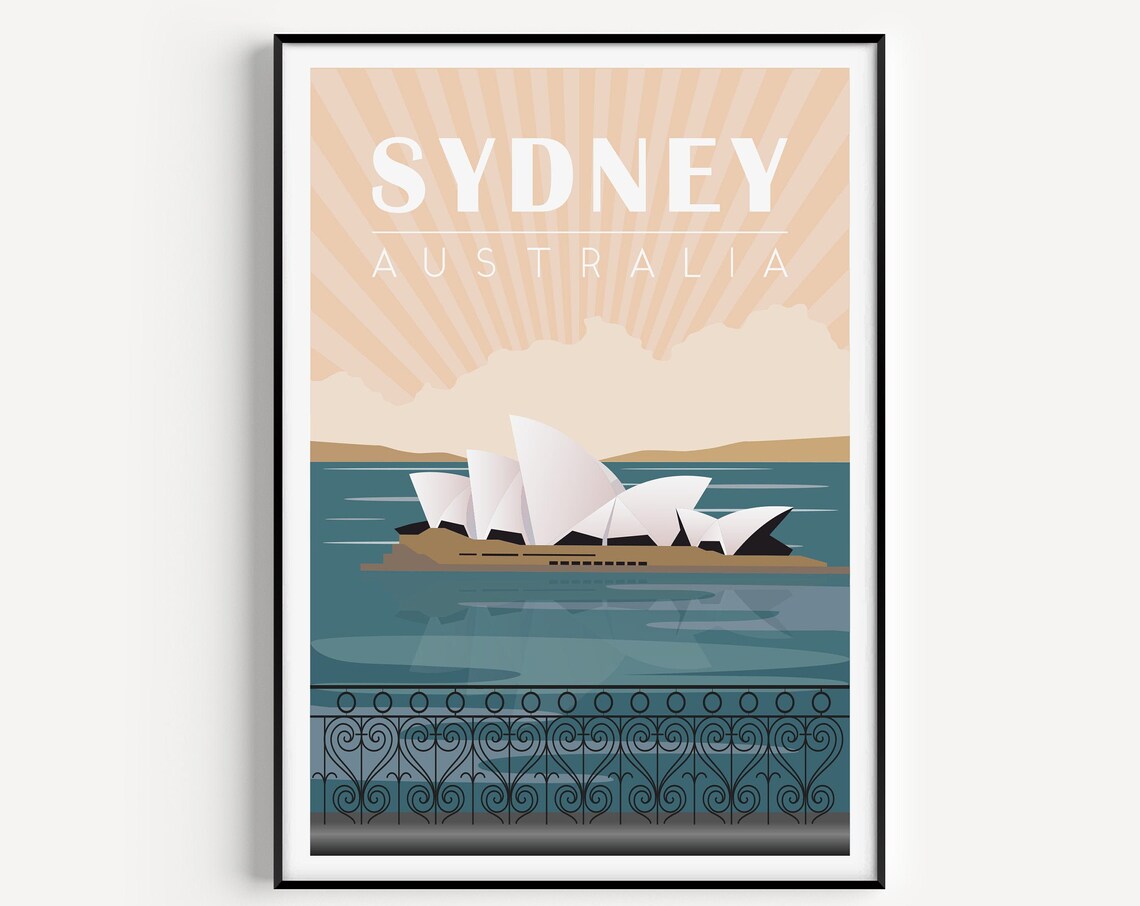 Sydney Travel Poster, Australia Wall Art