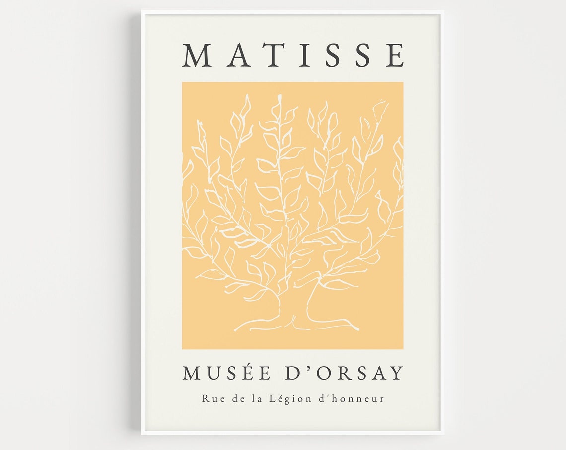 Henri Matisse Tree Print Wall Art Yellow Wall Art Tree Wall Art Print Matisse Print Tree Wall Art Yellow Print