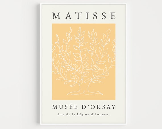 Henri Matisse Tree Print Wall Art Yellow Wall Art Tree Wall Art Print Matisse Print Tree Wall Art Yellow Print