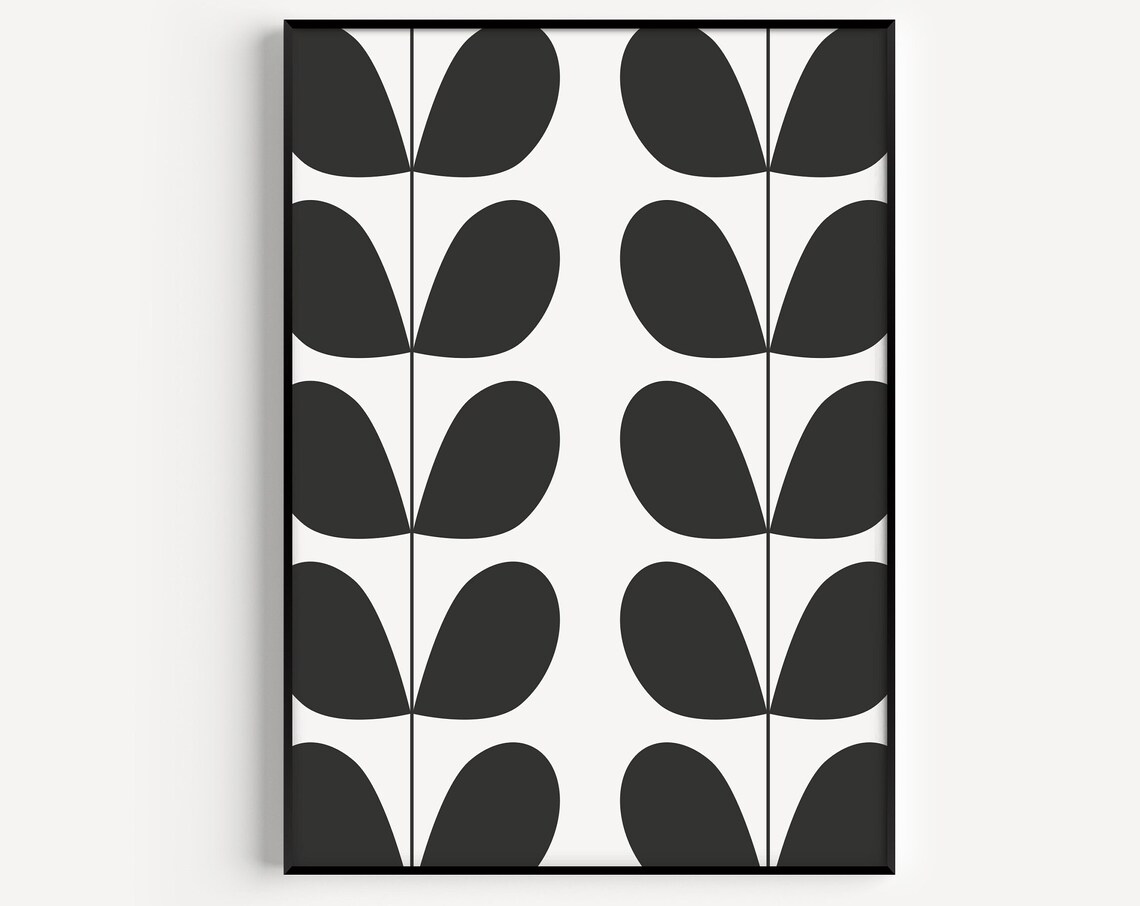 Mid Century Leaf Print, Minimalist Botanical Art