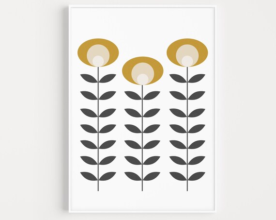 Flower Print, Scandinavian Minimalist Art Print